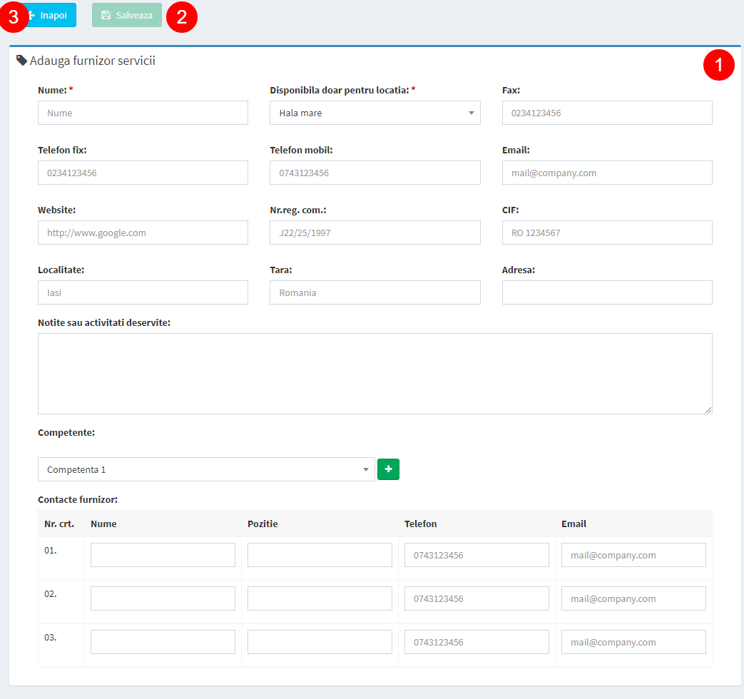 formular adauga furnizor