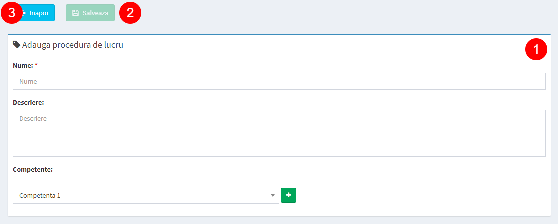 formular adauga proceduri de lucru