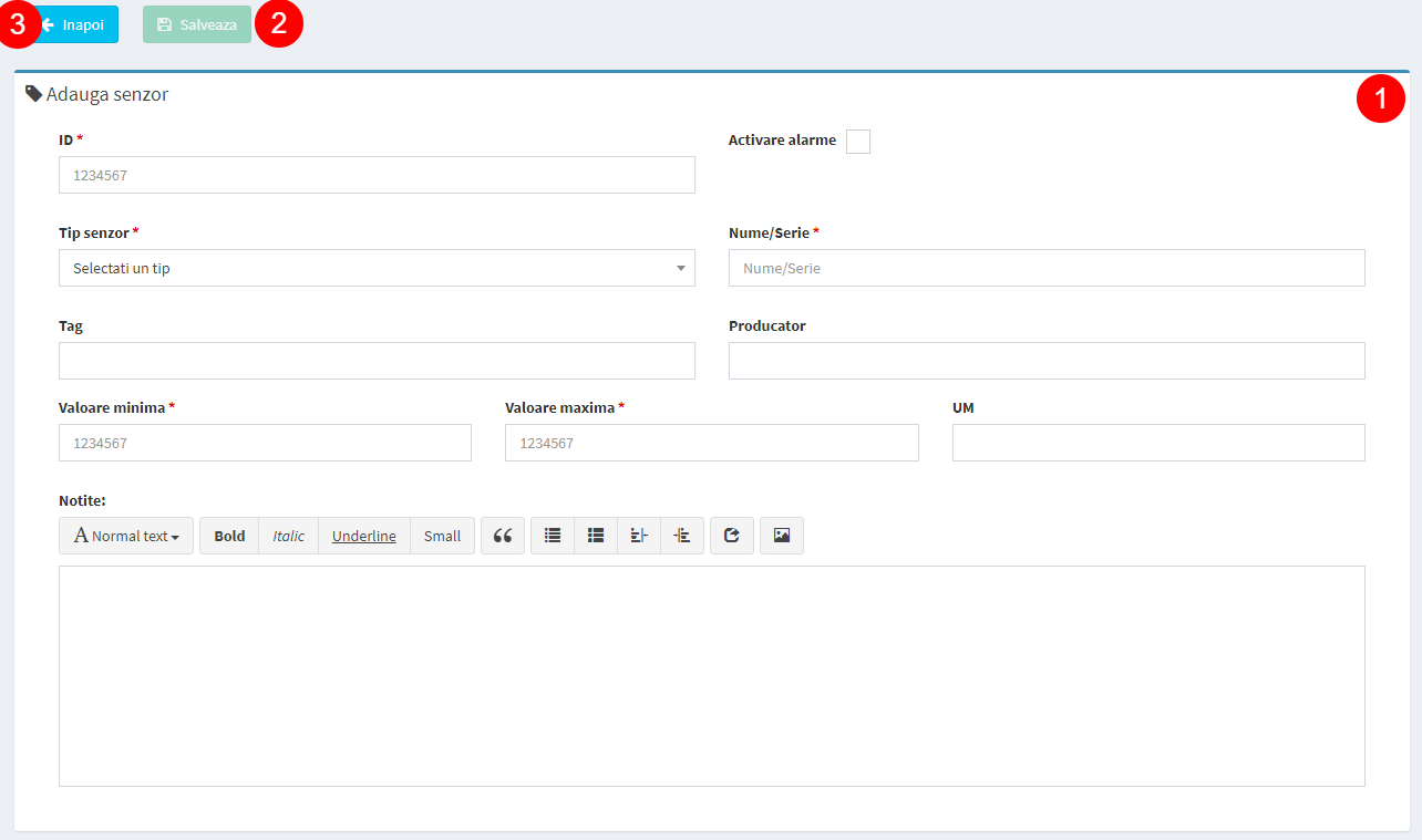 formular adauga tip senzori