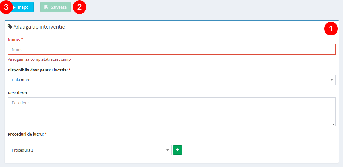 formular adauga tip interventie