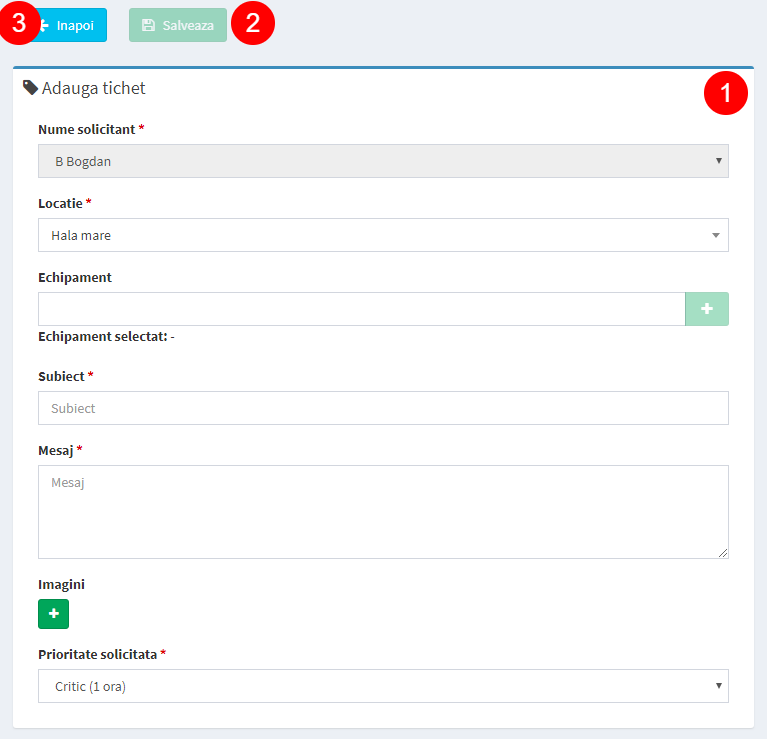 formular adaugare tichet