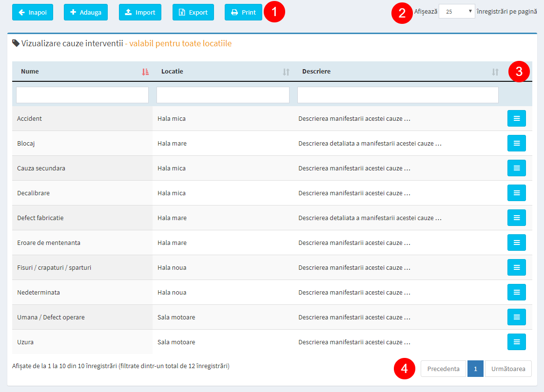 pagina administrare cauze