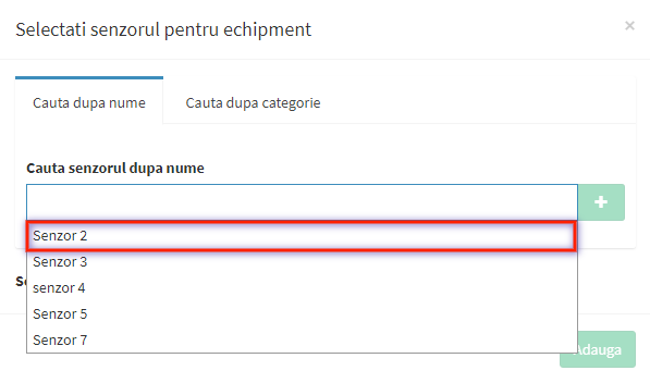 asociere senzor echipament tab 1 pas 1