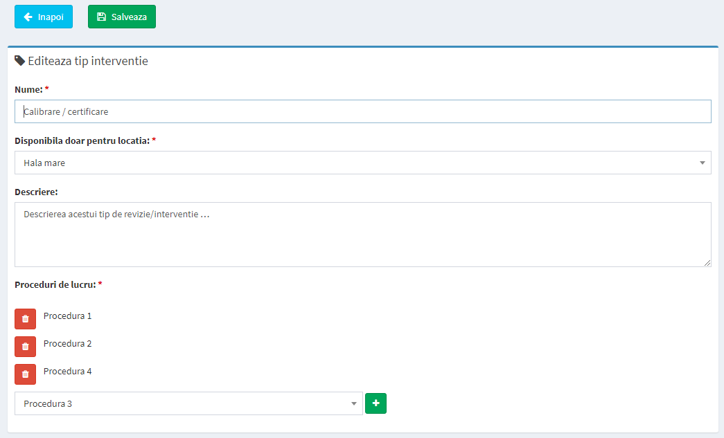 pagina editare tip interventie