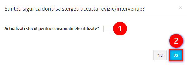 modal confirmare stergere revizie preventiva