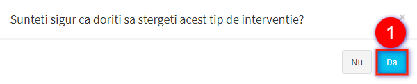 modal confirmare stergere tip interventie