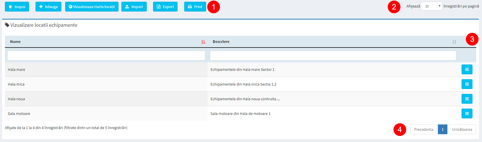 pagina administrare locatii