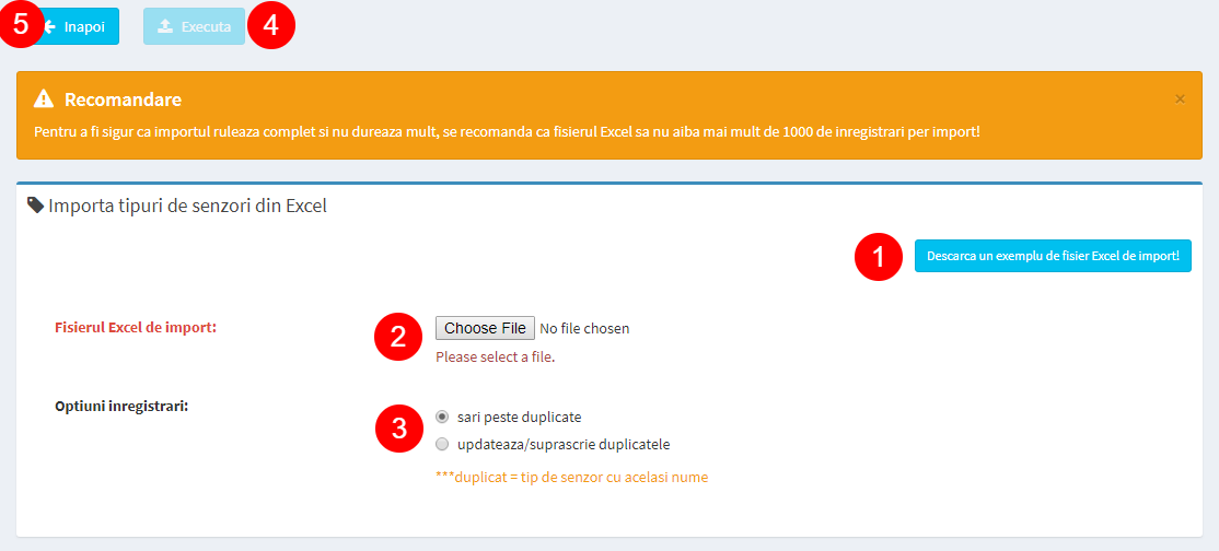 pagina import tip senzori