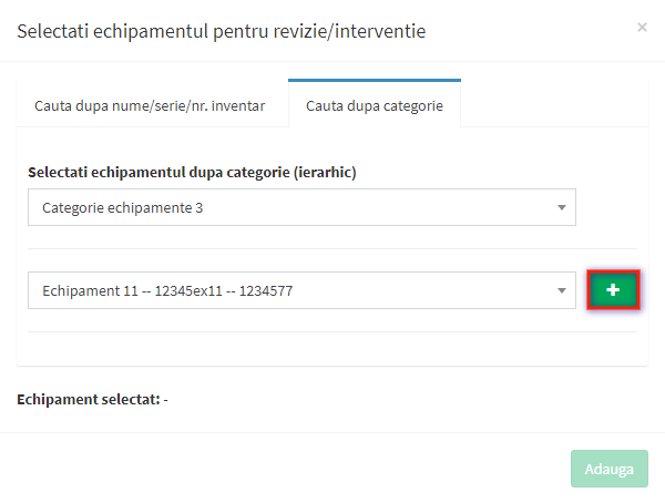 selectie echipament revizii tab 2 pas 4