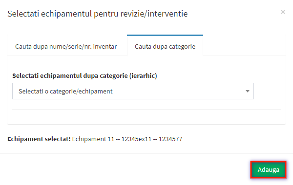 selectie echipament revizii tab 2 pas 5