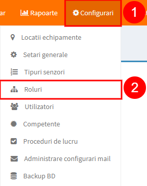 meniu administrare roluri