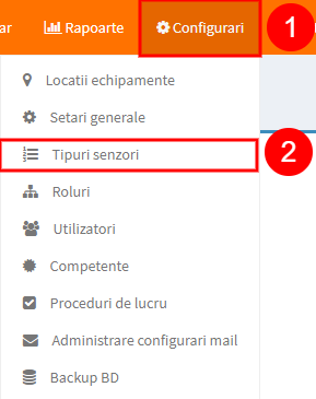 meniu administrare tipuri senzori