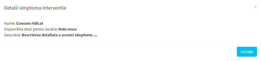 modal vizualizare simptoma